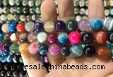 CAA1606 15.5 inches 12mm round banded agate beads wholesale