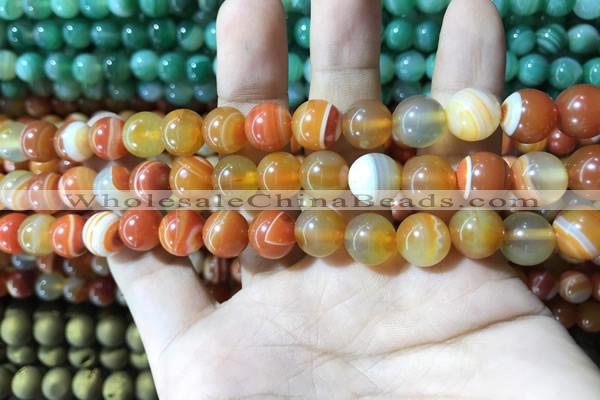 CAA1609 15.5 inches 6mm round banded agate beads wholesale