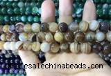 CAA1617 15.5 inches 10mm round banded agate beads wholesale