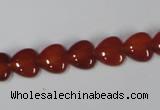 CAA163 15.5 inches 10*10mm heart red agate gemstone beads