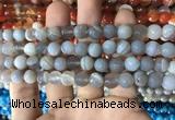 CAA1631 15.5 inches 8mm faceted round banded agate beads