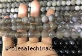 CAA1632 15.5 inches 10mm faceted round banded agate beads