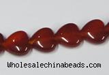 CAA164 15.5 inches 12*12mm heart red agate gemstone beads