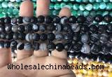 CAA1641 15.5 inches 8mm faceted round banded agate beads