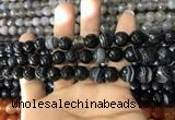 CAA1642 15.5 inches 10mm faceted round banded agate beads