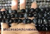 CAA1643 15.5 inches 12mm faceted round banded agate beads