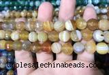 CAA1648 15.5 inches 12mm faceted round banded agate beads