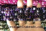 CAA1650 15.5 inches 6mm faceted round banded agate beads