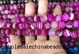 CAA1657 15.5 inches 10mm faceted round banded agate beads