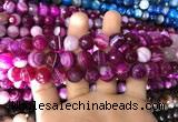 CAA1658 15.5 inches 12mm faceted round banded agate beads