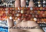 CAA1660 15.5 inches 6mm faceted round banded agate beads