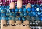 CAA1667 15.5 inches 10mm faceted round banded agate beads