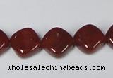 CAA168 15.5 inches 13*13mm diamond red agate gemstone beads