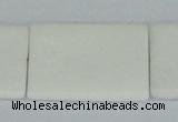 CAA17 15.5 inches 25*35mm rectangle white agate gemstone beads