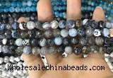 CAA1701 15 inches 8mm faceted round fire crackle agate beads