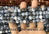 CAA1702 15 inches 8mm faceted round fire crackle agate beads