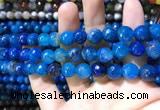 CAA1737 15 inches 10mm faceted round fire crackle agate beads