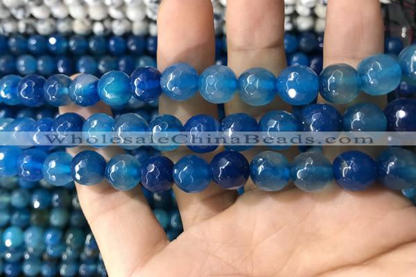 CAA1738 15 inches 10mm faceted round fire crackle agate beads