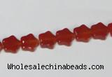 CAA174 15.5 inches 8*8mm star red agate gemstone beads