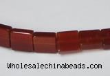 CAA175 15.5 inches 10*10mm square red agate gemstone beads