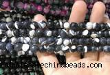 CAA1760 15 inches 8mm faceted round fire crackle agate beads