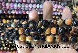 CAA1776 15 inches 10mm faceted round fire crackle agate beads