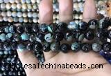 CAA1780 15 inches 10mm faceted round fire crackle agate beads