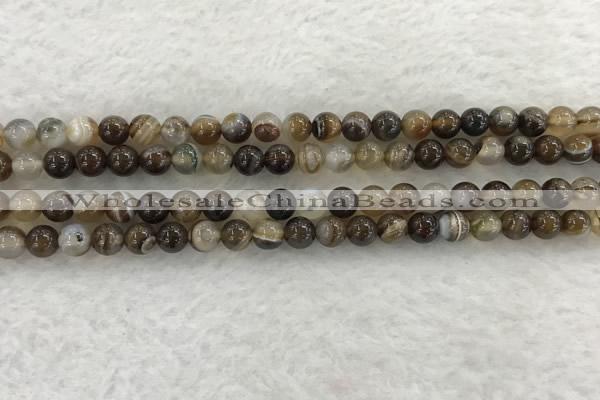 CAA1821 15.5 inches 6mm round banded agate gemstone beads