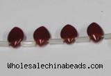 CAA184 Top-drilled 8*12mm marquise red agate gemstone beads