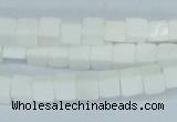 CAA19 15.5 inches 6*6mm cube white agate gemstone beads wholesale