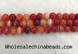 CAA1914 15.5 inches 12mm round banded agate gemstone beads