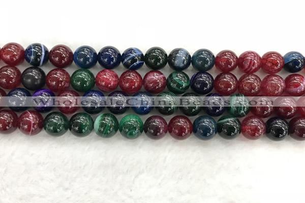 CAA2043 15.5 inches 10mm round banded agate gemstone beads