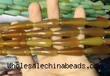 CAA2066 15.5 inches 10*30mm teardrop agate beads wholesale