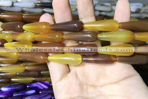 CAA2067 15.5 inches 10*30mm teardrop agate beads wholesale