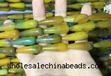 CAA2070 15.5 inches 10*30mm teardrop agate beads wholesale