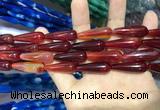 CAA2074 15.5 inches 10*30mm teardrop agate beads wholesale