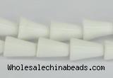 CAA21 15.5 inches 10*14mm bell white agate gemstone beads