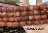 CAA2119 15.5 inches 10*14mm drum agate beads wholesale