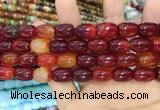 CAA2120 15.5 inches 10*14mm drum agate beads wholesale