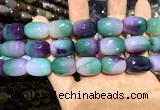 CAA2147 15.5 inches 13*18mm faceted drum agate beads wholesale