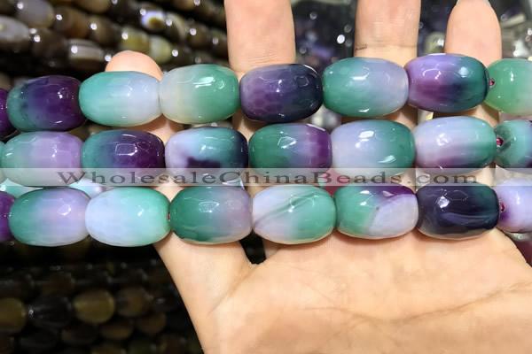 CAA2147 15.5 inches 13*18mm faceted drum agate beads wholesale