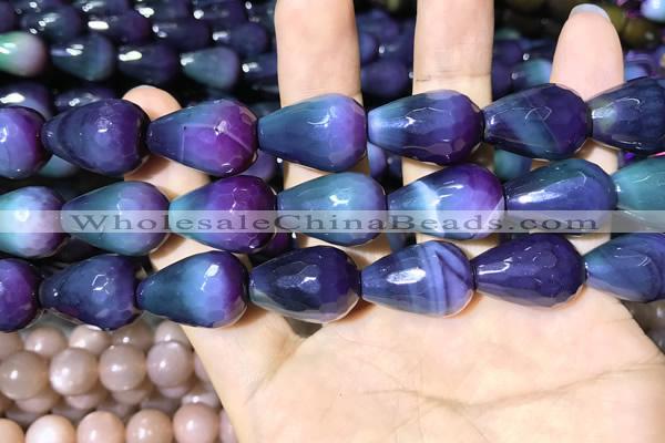 CAA2165 15.5 inches 15*20mm faceted teardrop agate beads