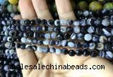 CAA2197 15.5 inches 4mm faceted round banded agate beads