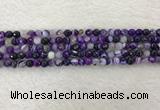 CAA2211 15.5 inches 4mm faceted round banded agate beads