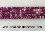 CAA2219 15.5 inches 6mm faceted round banded agate beads