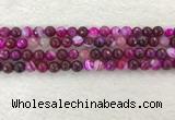 CAA2220 15.5 inches 8mm faceted round banded agate beads