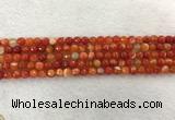 CAA2225 15.5 inches 4mm faceted round banded agate beads