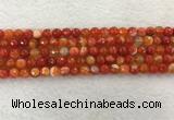 CAA2226 15.5 inches 6mm faceted round banded agate beads