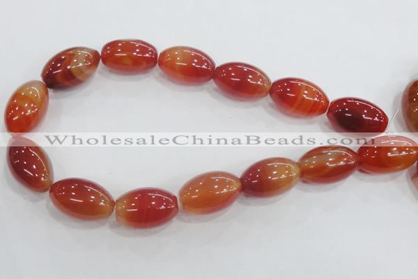 CAA223 15.5 inches 18*28mm rice red agate gemstone beads