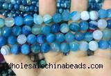 CAA2253 15.5 inches 12mm faceted round banded agate beads